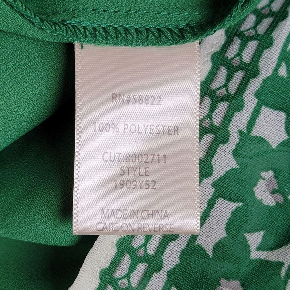 Max Studio Dress Women's Medium Green Floral A-Line Ruffle Beach Preppy Cottage - Picture 5 of 8